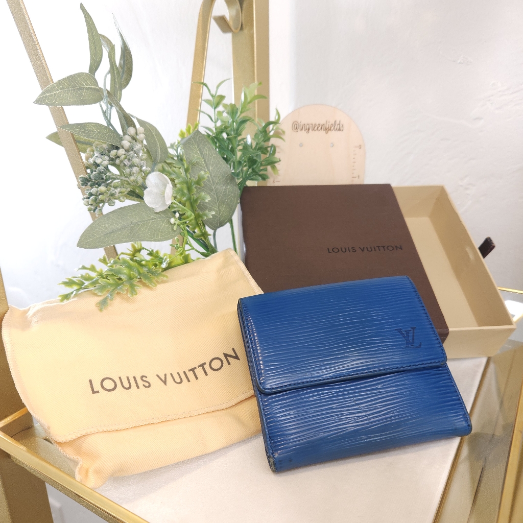 Sale! Lv Bundle: Wallet, Box, & Dustbag - Authentic Louis Vuitton Blue Epi